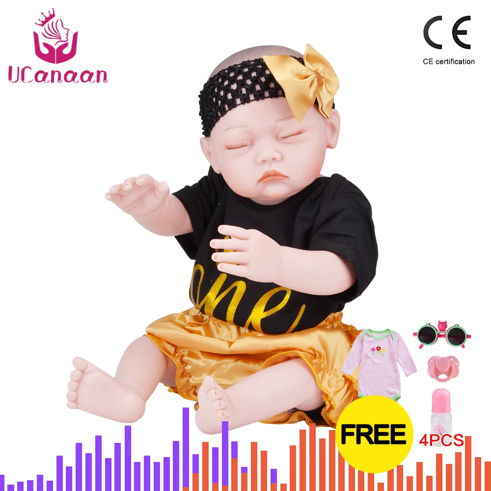 

UCanaan 19'' Realistic Newborn Alive Babies Lifelike Full Body Silicone Reborn Baby Dolls Handmade Toddler Dolls Toys