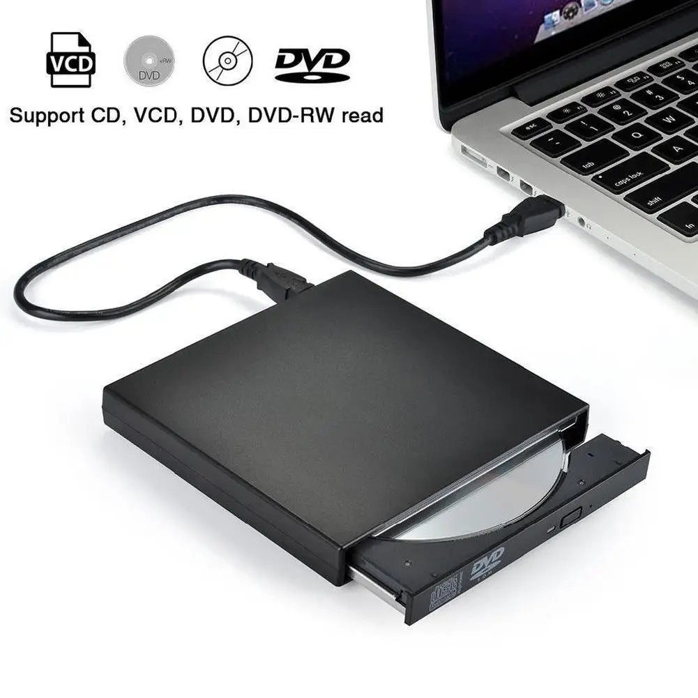 

Внешний DVD ROM Оптический привод USB 2,0 CD/DVD-ROM CD-RW проигрыватель горелки Тонкий портативный ридер рекордер для ноутбука