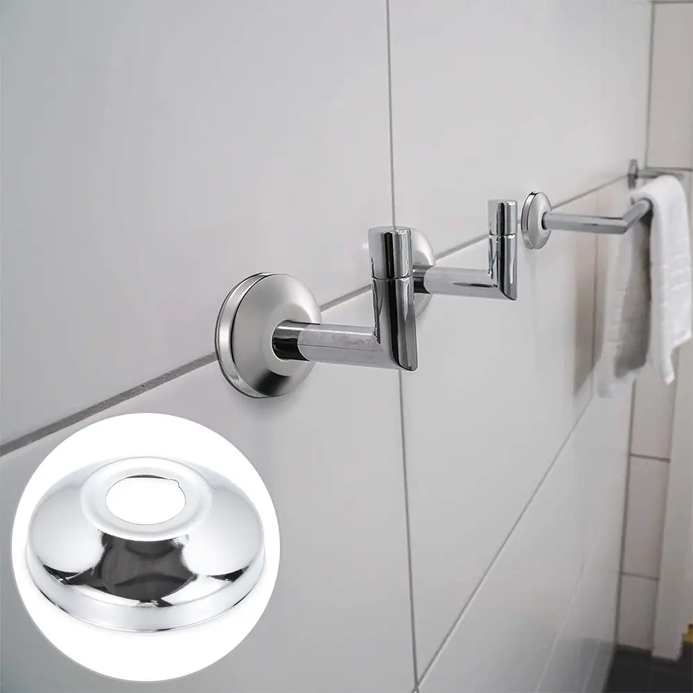 Cubierta decorativa autoadhesiva para grifo de ducha, cubiertas de pared de tubería de agua de acero inoxidable, acabado cromado, accesorios de baño