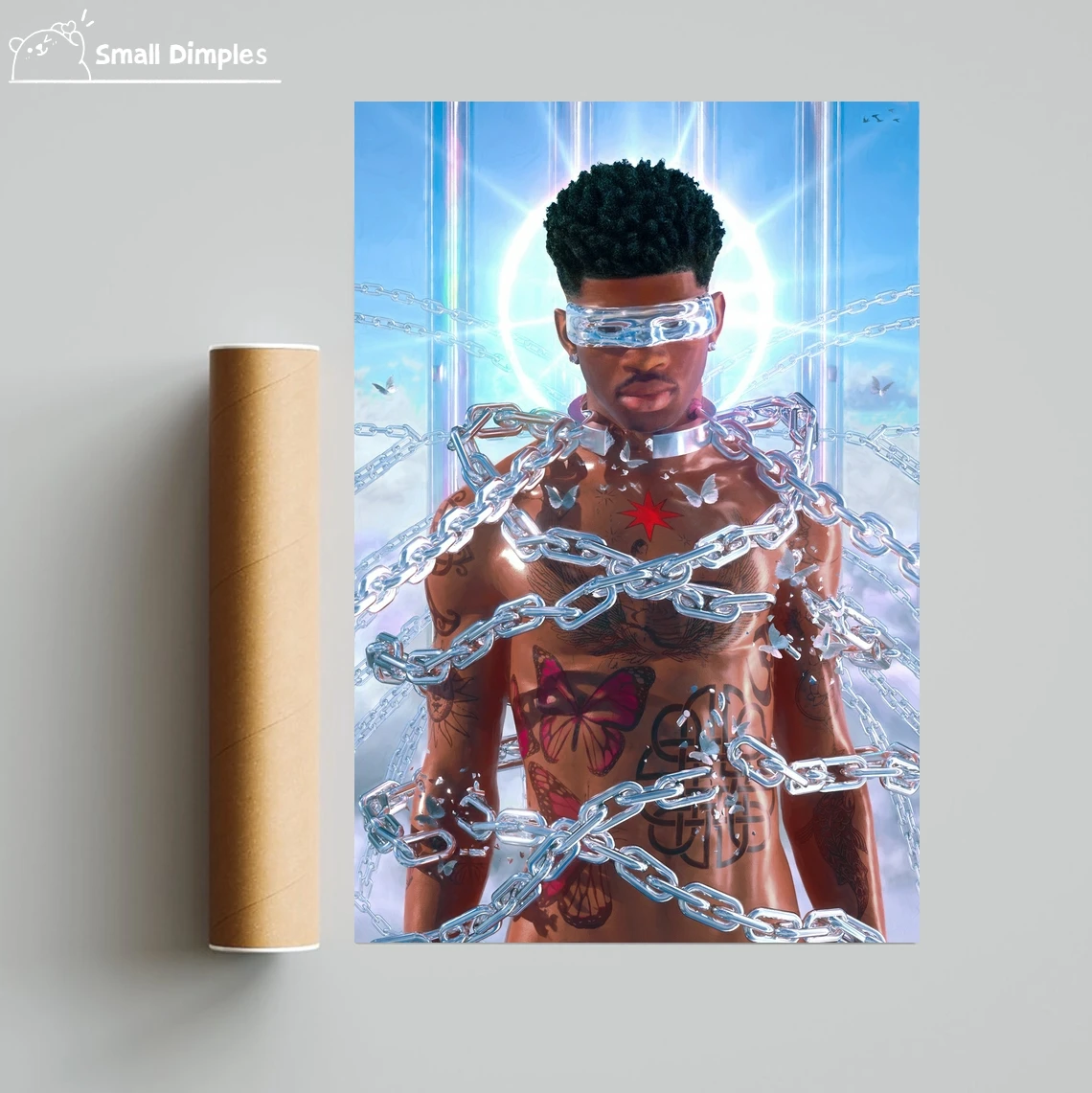 Lil Nas X Industry ألبوم موسيقى الطفل المشارك قماش الفن طباعة ديكور المنزل طلاء جدران (بدون إطار) #4