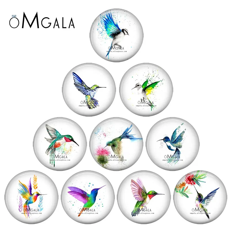 

Watercolor Flowers Birds Art Paintings 12mm/16mm/18mm/20mm/25mm Round photo glass cabochon demo flat back Making findings