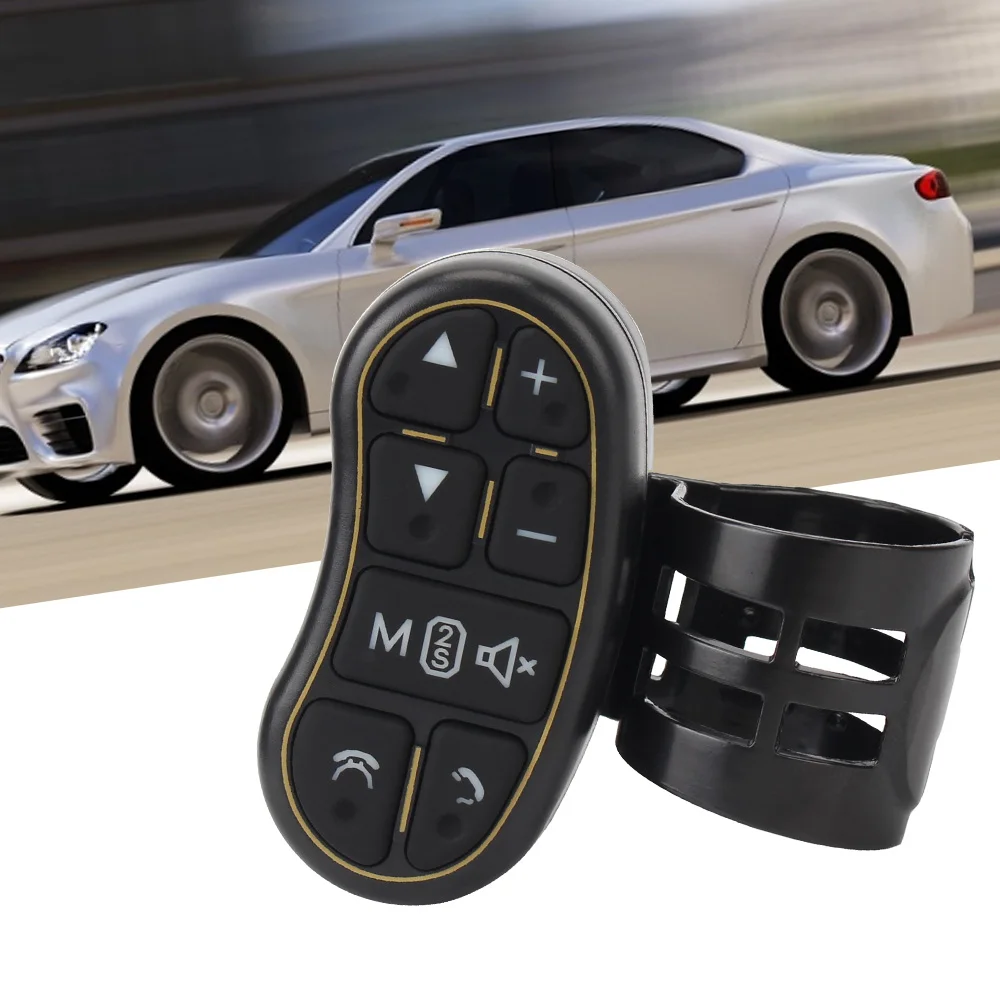 

Car Steering Wheel Controller Universal Wireless Remote Control Applicable Steering Control Button Car Navigation DVD