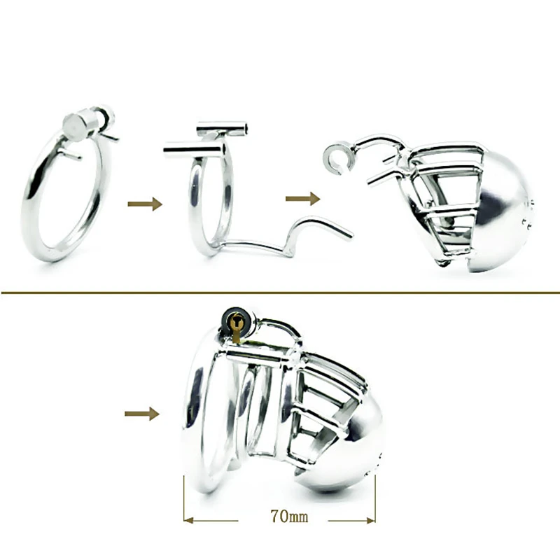 New 316L Stainless Steel Male PA Chastity Device,Penis Ring,Cock Cage with Plug,Penis Lock,Chastity Belt,Adult Sex Toys For Men