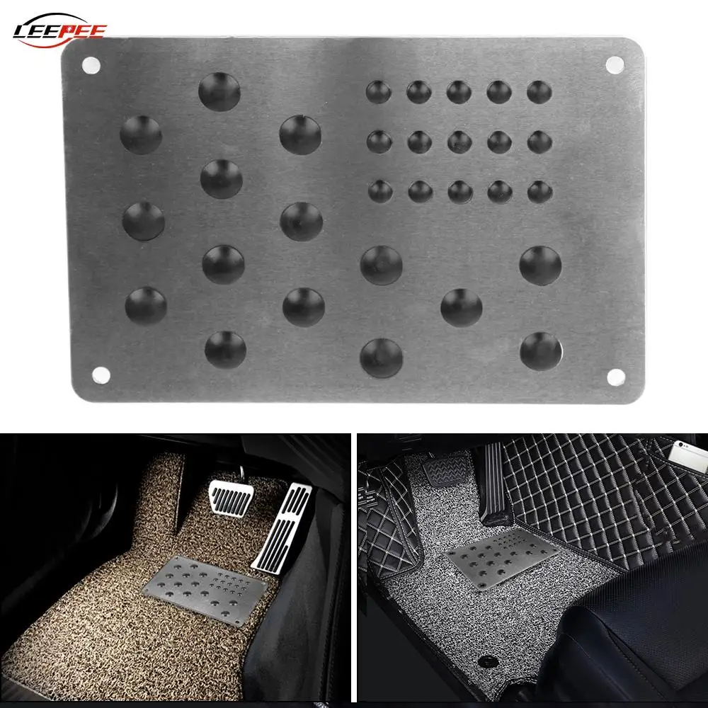 Metal Car Brake Pedal Pad Carpet Patch Foot Floor Mat Plate Anti Slip Kit Truck SUV Caravan Off Road 4x4 Automobile Accessories