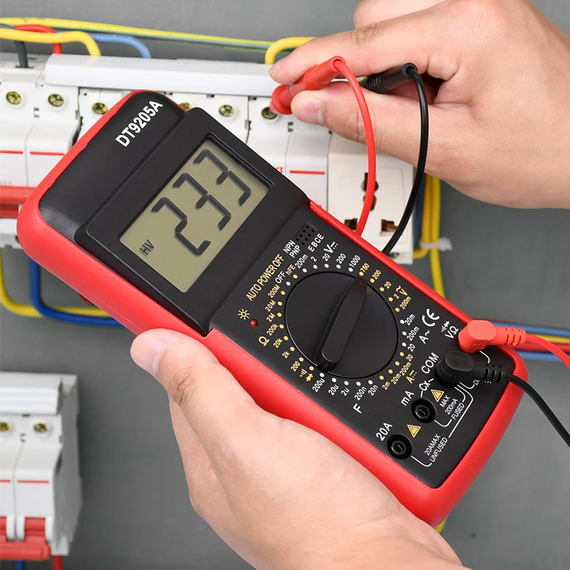 DT9205A Automotive Tester Multimeter Digital Professional Manual Range AC DC 1000V 20A Voltmeter Ohm Capacitance Tester Machine