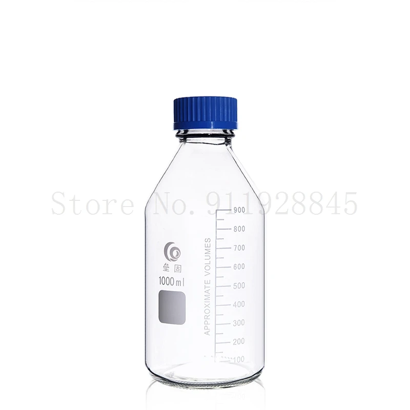 25ml to 2000ml Lab Transparent/Brown Blue cap bottle Screw cap Reagent bottle Sealed bottle Glass Laboratory Sample Bottle