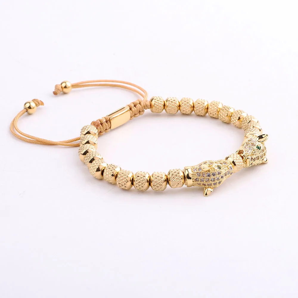 Classic Design High Quality Stainless Steel Beads CZ Pave Charm Handmade Cord Braided Macrame Bracelet Men Jewelry Gift