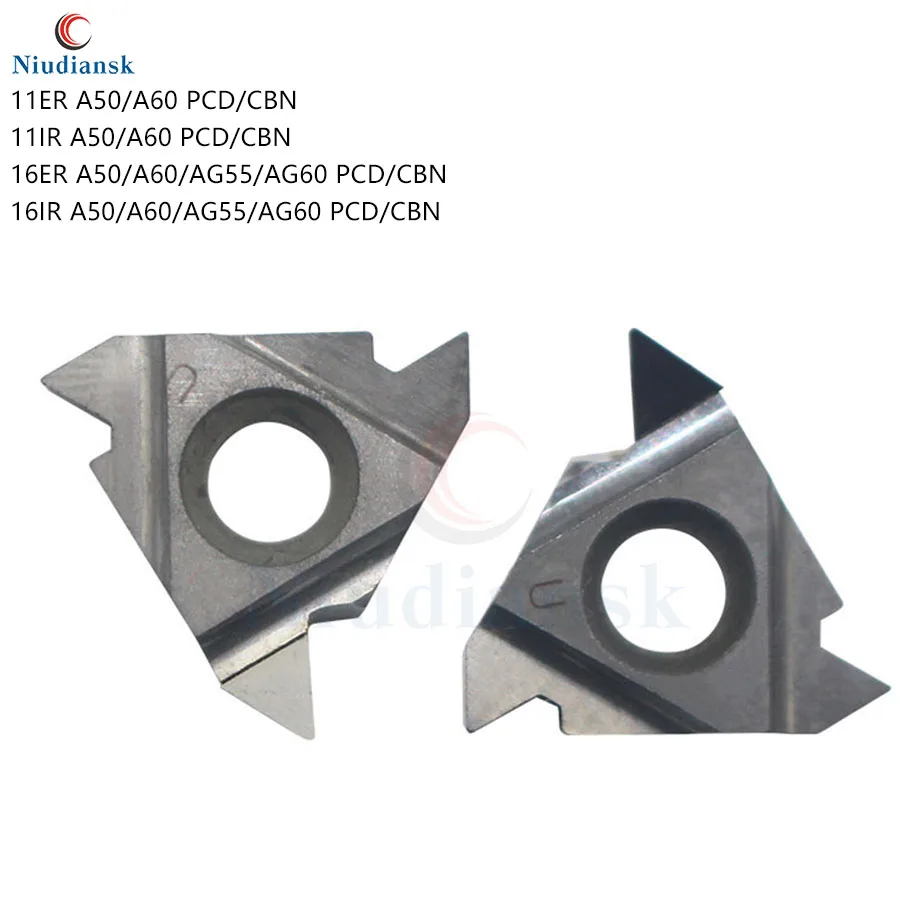 16ERAG55 16ERAG60 PCD CBN 11IRA55 16IRA60 16IRAG60 PCD CBN คุณภาพสูง CNC เพชร Threading เครื่องมือเครื่องกลึงโลหะ