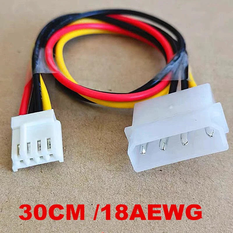 

IDE Molex 4pin штекер к 4Pin 2,54 мм гнездо к IDE 4pin кабель питания 30 см адаптер для гибких дисков ПК Соединительный шнур PSU 18AWG