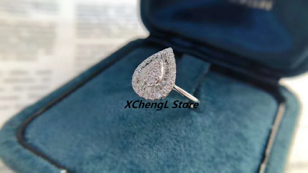 

2020 New Fashion 18K(AU750) Pear-style Diamond Ring Jewelry for Lady&Women&Party&Wedding