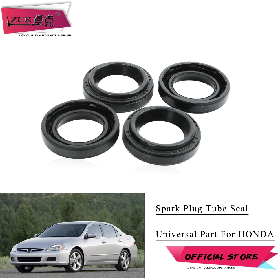 ZUK 4pcs/lot Spark Plug Tube Seal For HONDA ACCORD PILOT STREAM CIVIC CRV ODYSSEY For Acura MDX RDX RL TL OEM:12342-P08-004