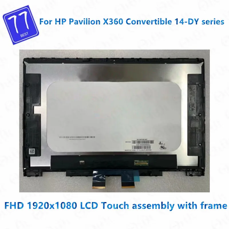 Original 14'' LCD Display For HP Pavilion x360 Convertible 14-DY 14M-DY LCD Touchscreen Digitizer assembly With Frame board