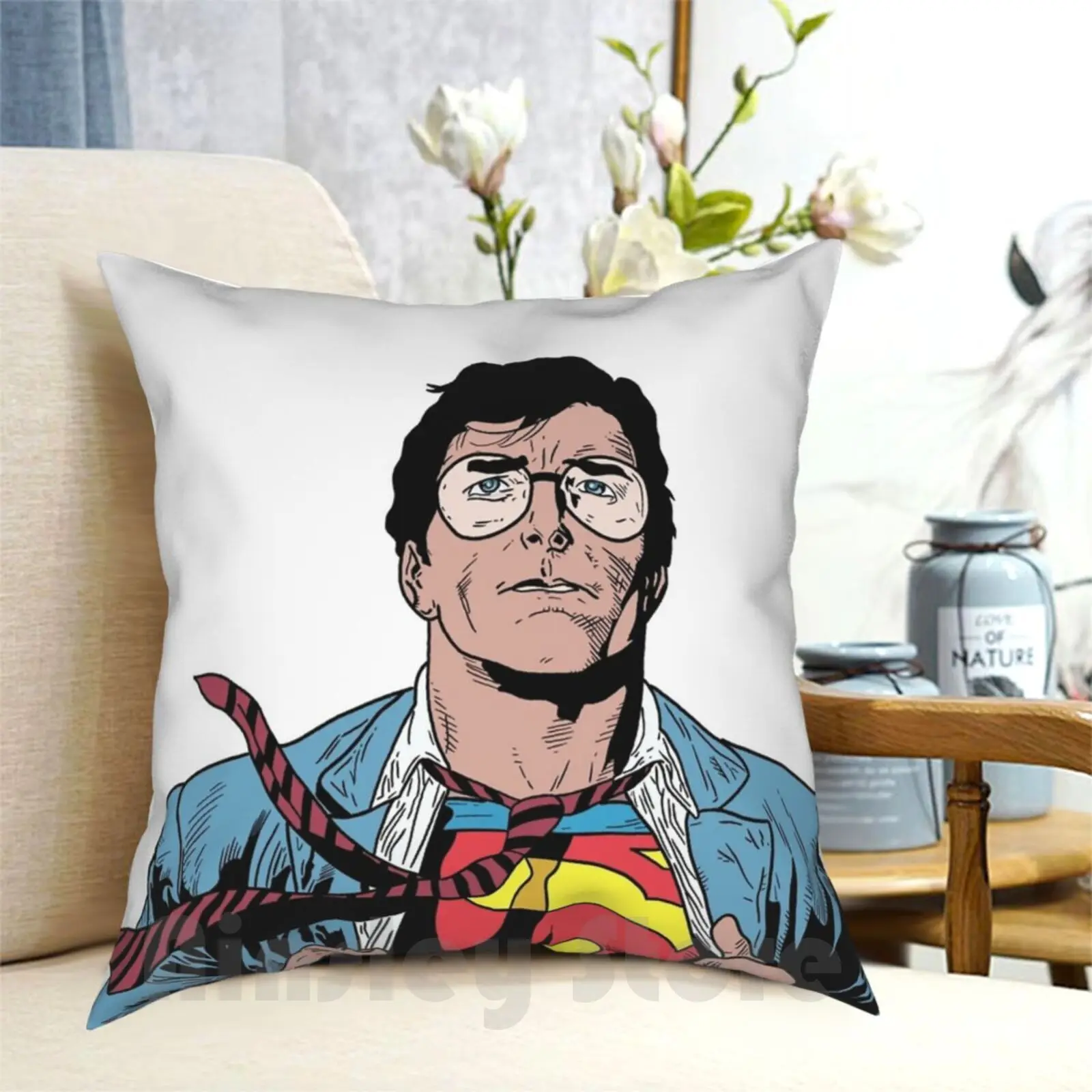 Clark Who ? Pillow Case Printed Home Soft DIY Pillow cover Superhero Clark Glasses Sketch Digitalart Fly Power