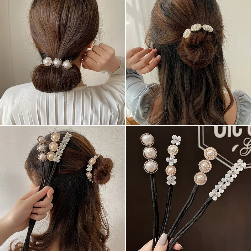 New Hairpin Vintage Shell Pearl Hair Clips Hairstyle Hair Stick Women Elegant Hair Accessories Fashion Curling Tools Hair Cliaws