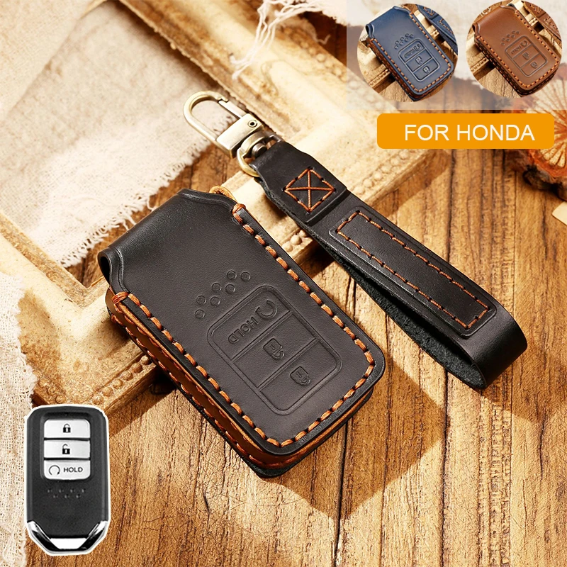 1 Pcs 3 Buttons Car Remote Car Key Fob Case Cover Holder With Chain For Honda Accord CR-V Jazz Pilot Fit  Jade Car Accessories