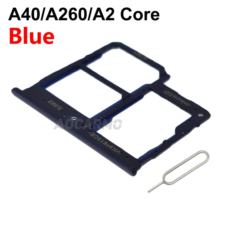 Aocarmo For Samsung Galaxy A40 / A260 / A2 Core Sim Card Tray MicroSD Holder Slot Replacement Part