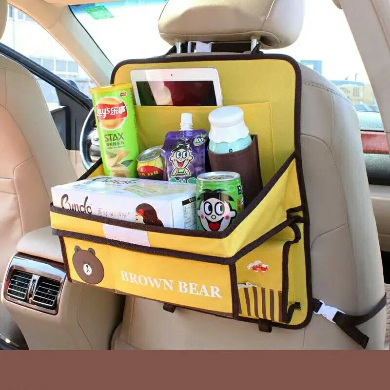 Car Backseat Storag For Kids Oxford Cartoon Auto Organizers Seat Back Child Dining With Table Tissue Box Organizador Accessories