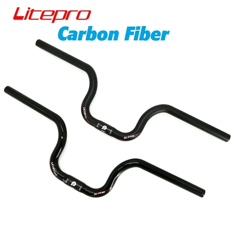 Litepro 25.4mm 580mm 540mm For Brompton Carbon Fiber Swallow-shaped Handlebar Folding Bike Handlebar Part