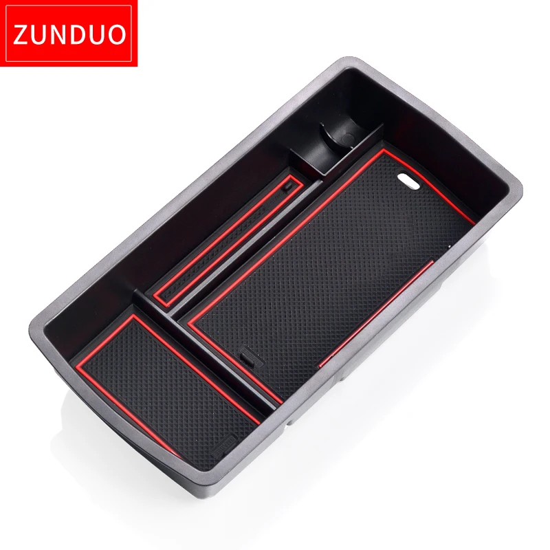 ZUNDUO Central Armrest Box Storage for Citroen C5 Aircross 2017 - 2023 Stowing Tidying Car Organizer Accessories RED BLACK