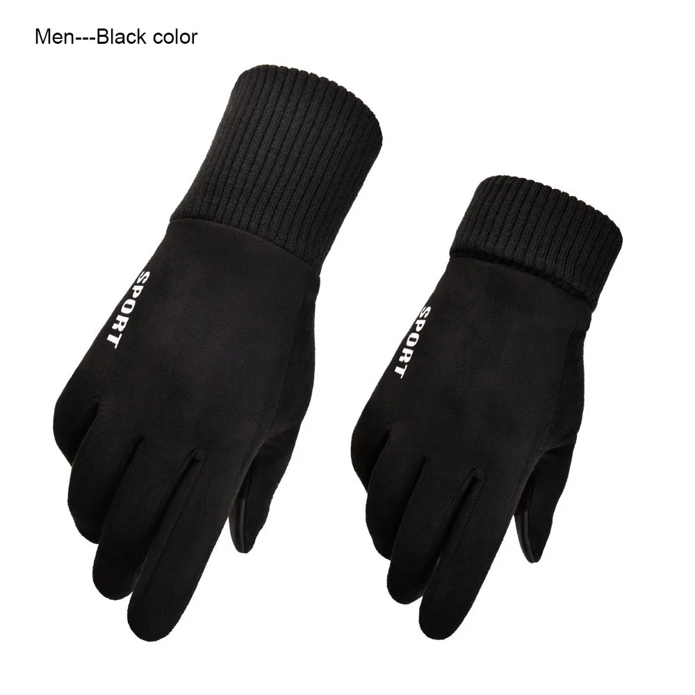 Winter Unisex Warm Suede Leather Gloves for Women Men\'s Touch Screen Gloves Mittens Male Autumn Driving Fashion Guantes