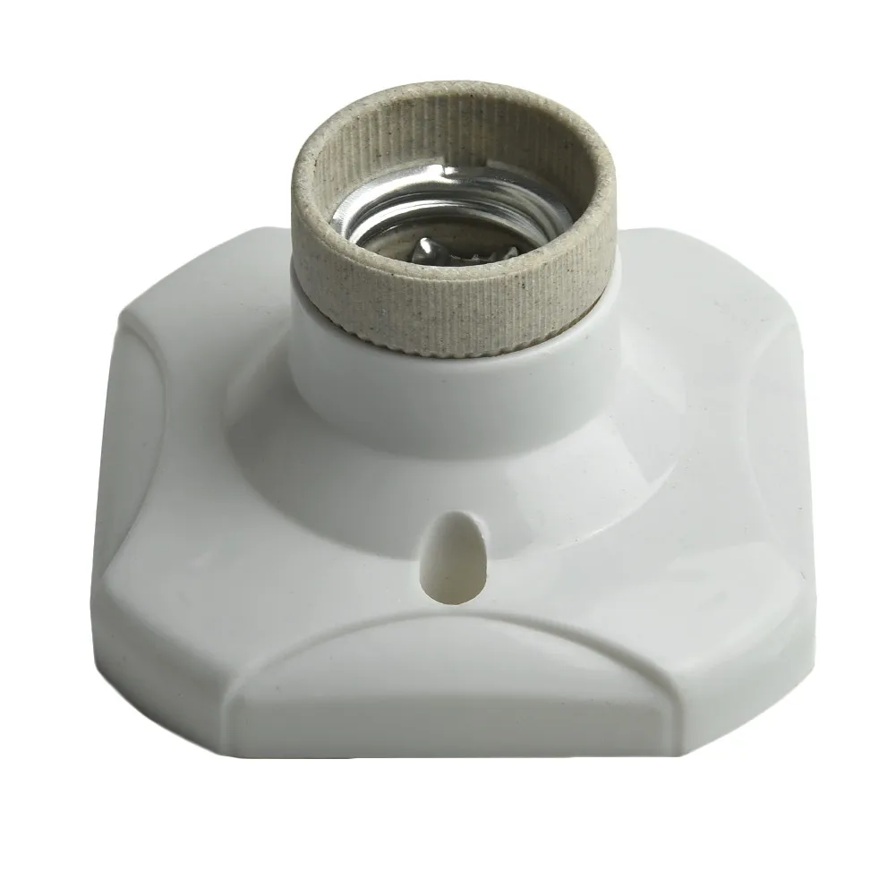 1pcs E27 Heat Light Bulb Lamp Socket Holder White Porcelain Straight Glazed Ceramic Hot  New Lighting Accessories