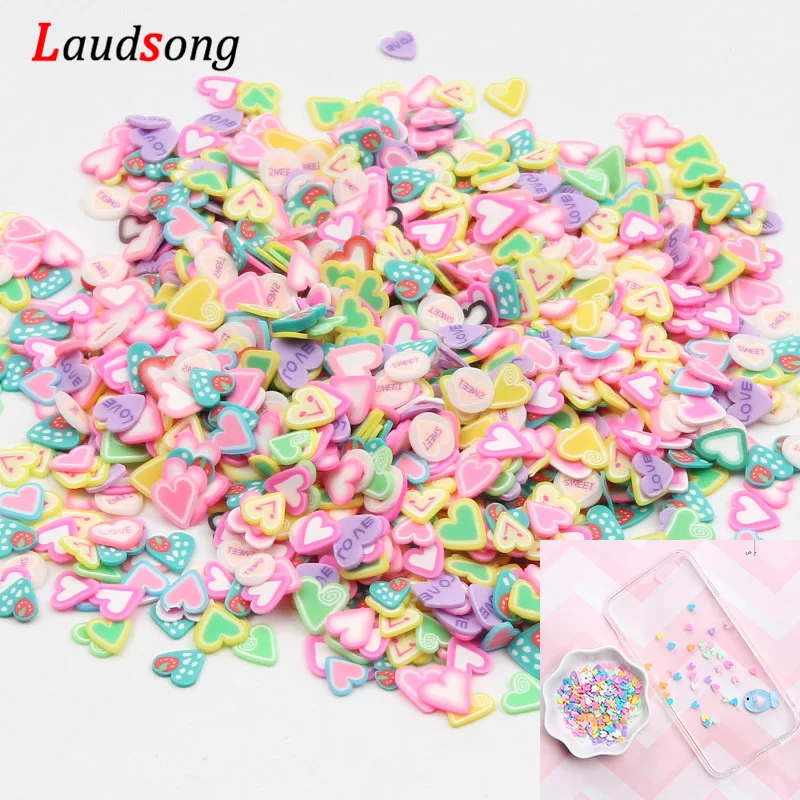 1000pcs Mixed Fruit Heart/Star/Cake Nail Art Resin 3D Decals DIY UV Resin Epoxy Mold Filler For Jewelry Making Tools