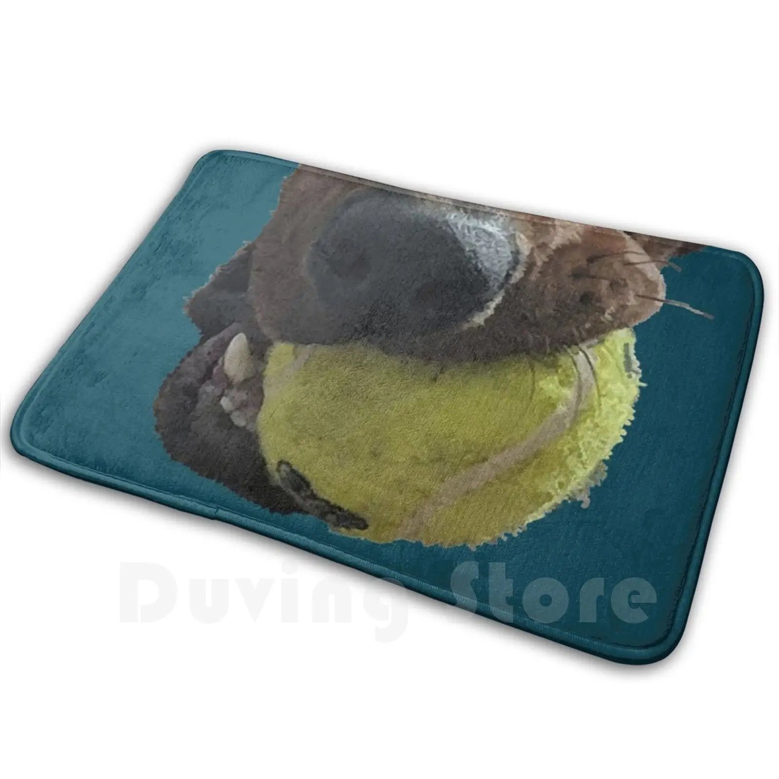 Rhodesian Ridgeback At Play Carpet Mat Rug Cushion Soft Rhodesian Ridgeback Dog Play Playing Tennis Ball Hunting Dog Lion