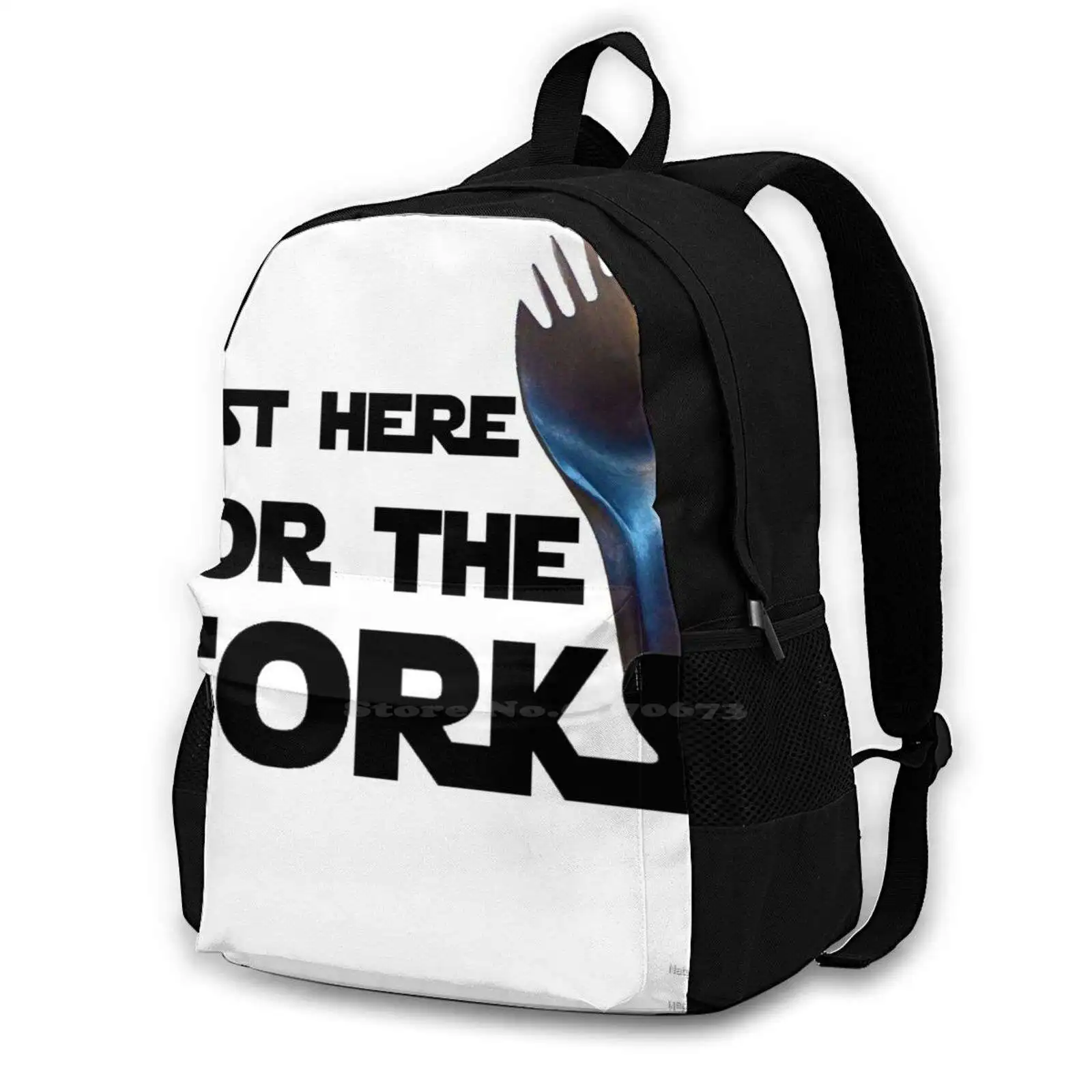 Galaxy's Just Here For The Forks Naty Rocke 3d Print Design Backpack Casual Bag Galaxys Just Here For The Forks Naty Rocke