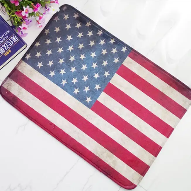 Modern Patriotic USA American Flag Welcome Doormat Bath Mat Grunge US Flag Stars Stripes Door Mat Carpet Distressed Flag Decor