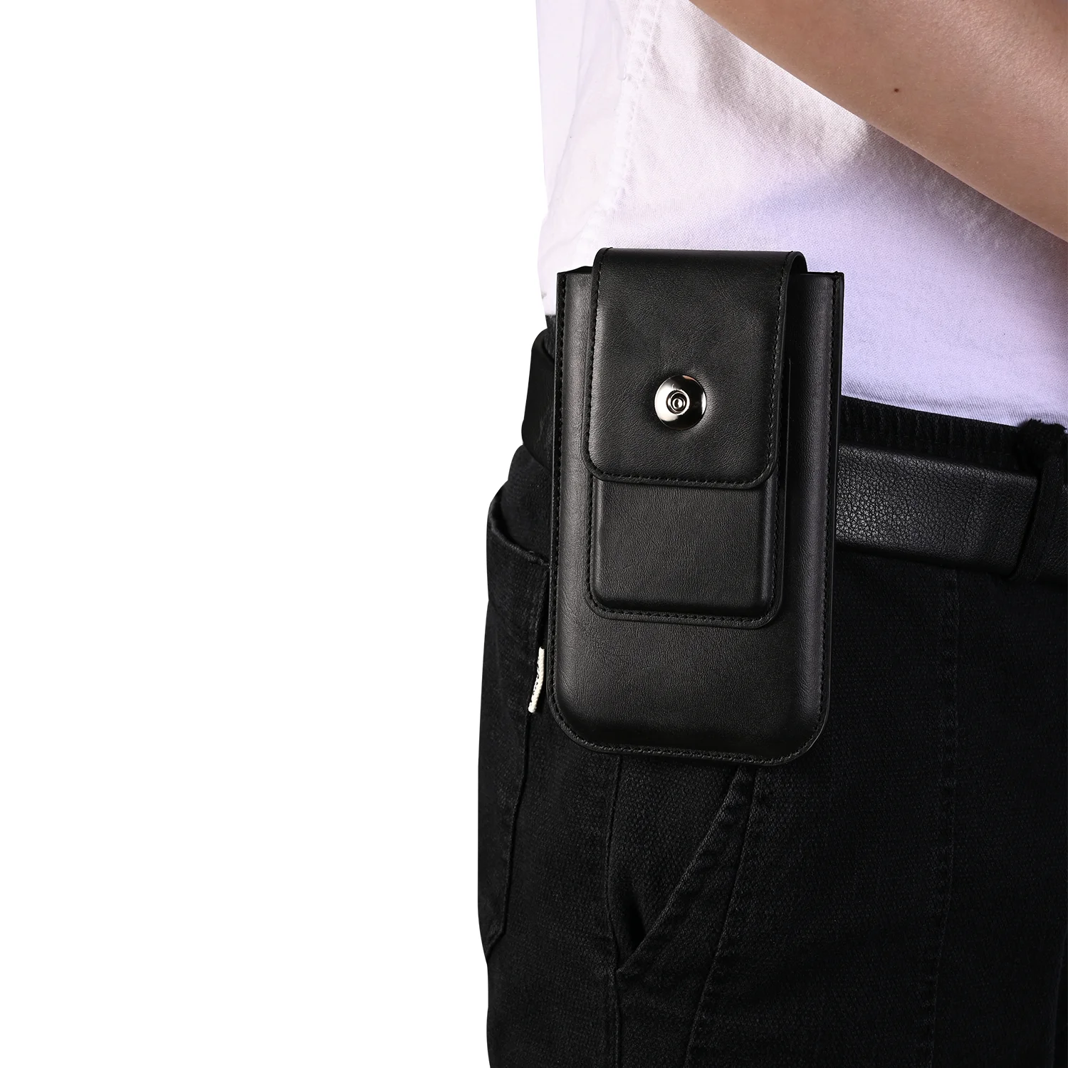 Leather Card Wallet Mobile Phone Belt Clip Case Vertical Men Waist Bag Holster For iPhone Samsung Xiaomi Huawei Smartphone Pouch