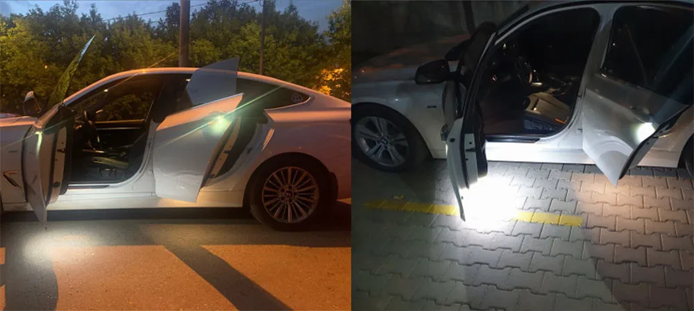 2 Stück LED-Innenbeleuchtung für Tür, Fußraum, Kofferraum und Gepäckraum für BMW E90 E91 E92 E93 E60 E70 E82 E87 X1 X3 X5 X6 F10 Mini – Detail 12