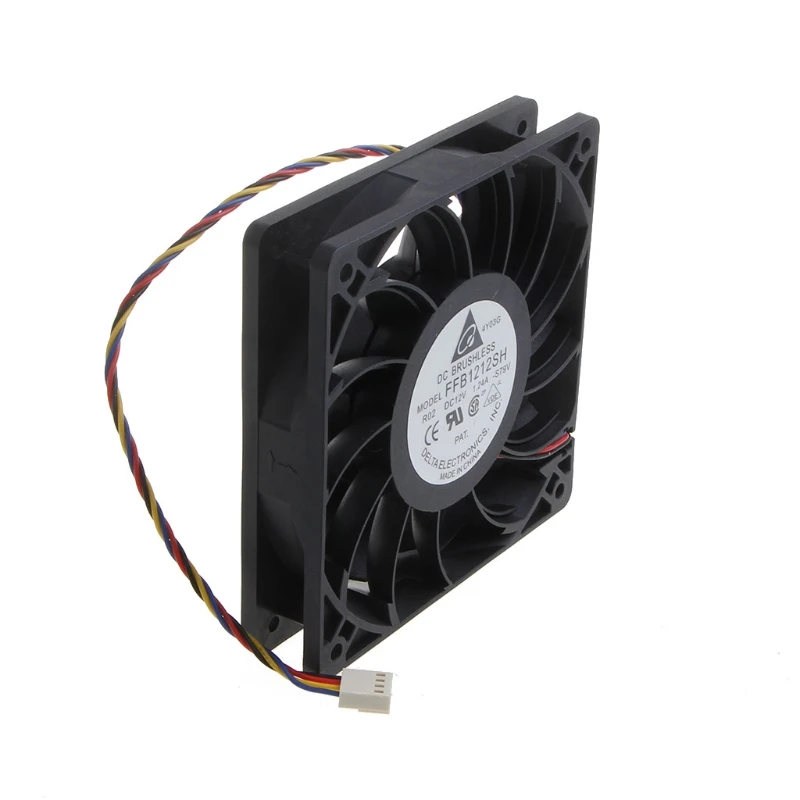 

R9JA Brushless Fan FFB1212SH 12CM Cooling Fan 120mm DC12V 1.24A Cooling Fan 120x120x25mm 4P Ball Bearing 3700