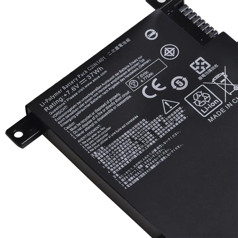 Batería de 7,6 V para ordenador portátil, pila C21N1401 para ASUS X455L X455LA X455LD X455LF X455LN F455L F455LD R455LD Y483L Y483LD W419L K455L