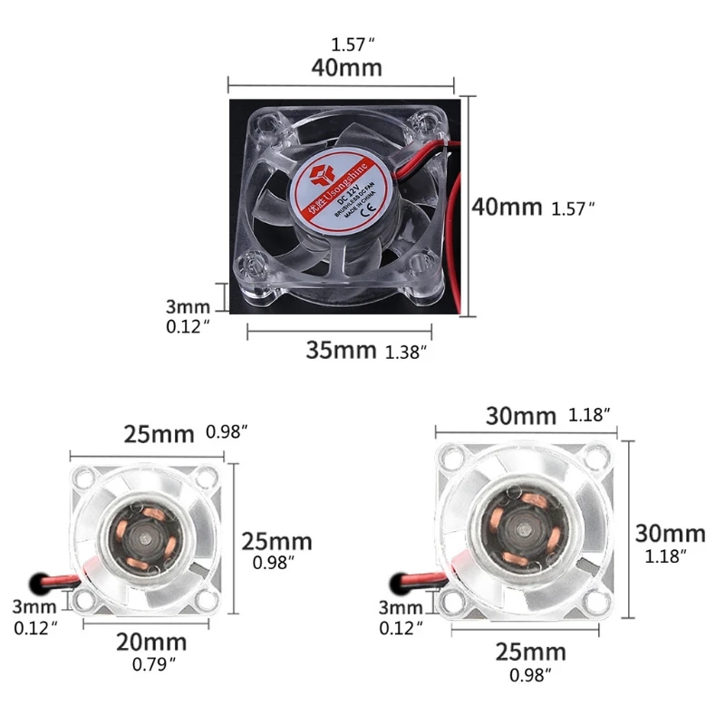 2510 3010 4010 Cooling Fan LED Fan 12V 24V Silent Luminous Hydraulic Bearing Fan Quiet Cooler heatsink 3D Printer Parts