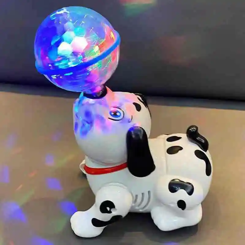 Children Electric Dancing Revolving Moving Sound Running Light Educational Stunt Dog Toy Doll Pet Gift for Boy Girl Baby