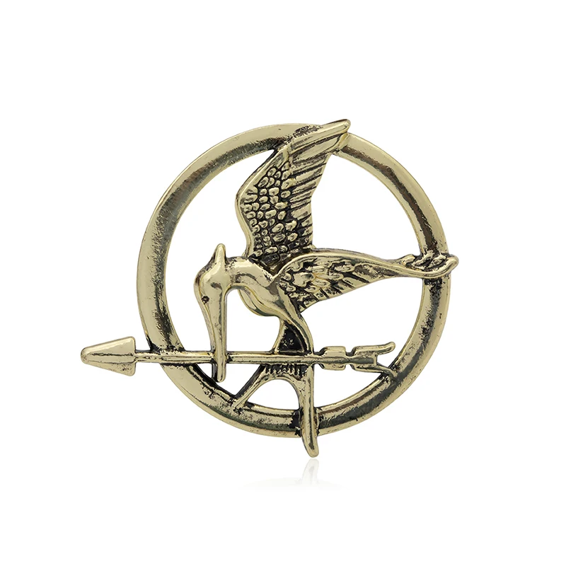 New Hunger Games Brooch Pin Bird Eagle Arrow Logo Badge Vintage Fashion Hot Animal Game Movie Jewelry For Men Women Kids