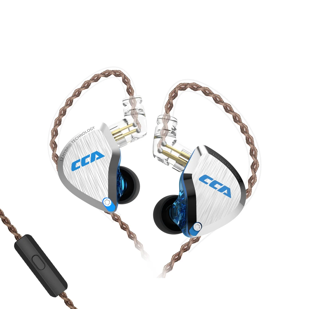 Cca C12 5BA + 1DD Metal Hybrid Hifi Bass Oordopjes 12 Eenheden In Ear Oordopjes Monitor Noise Cancelling Koptelefoon