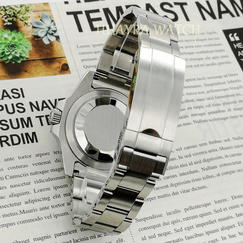 2021 high quality stainless steel 40mm men\'s black watch night light automatic sport sapphire glass rotary ceramic ring