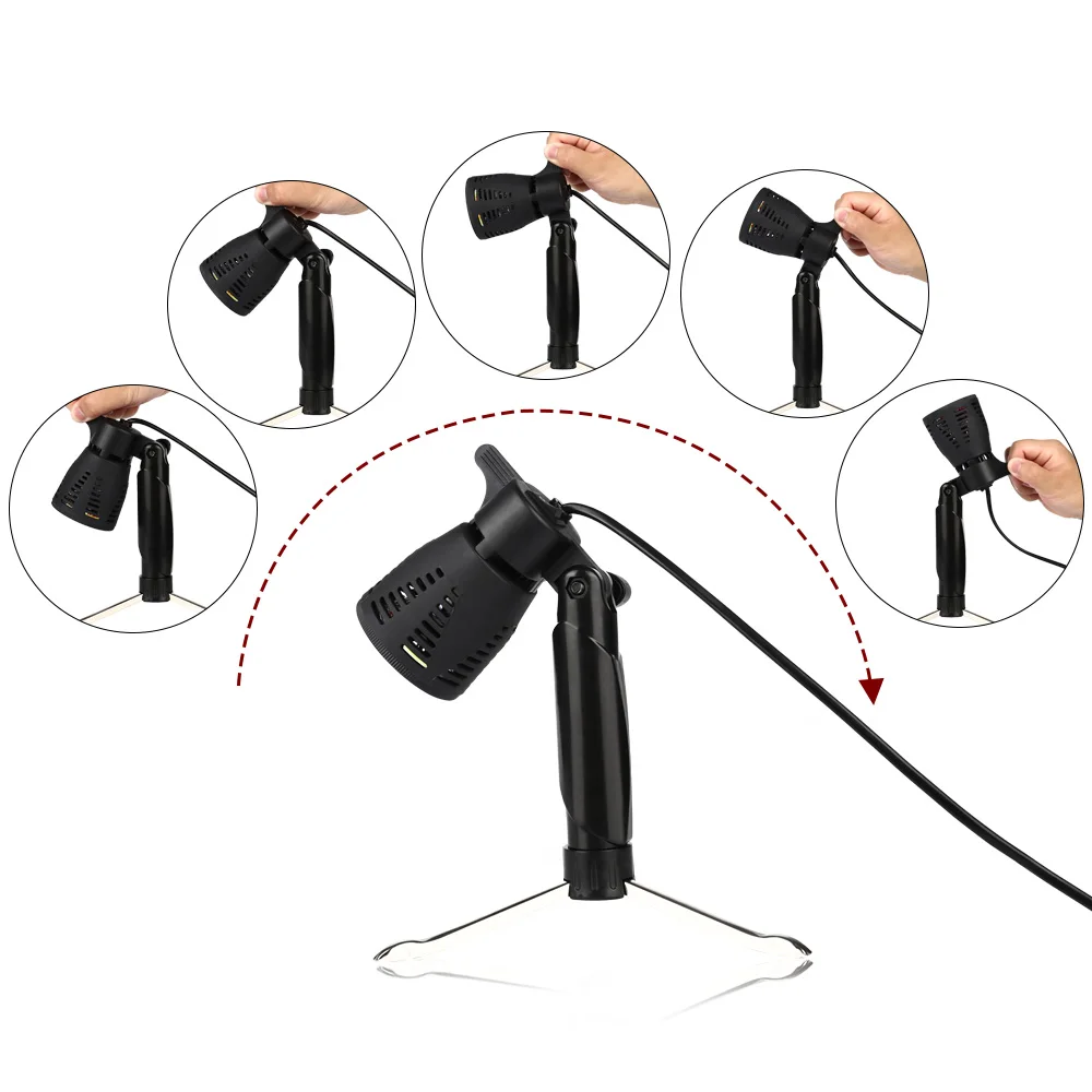 Chụp Ảnh Để Bàn Đèn LED Liên Tục Mini Di Động Lạnh Ấm Chiếu Sáng 3800-5500K Cho Chụp Ảnh Ảnh Video Phòng Thu 2 Chiếc