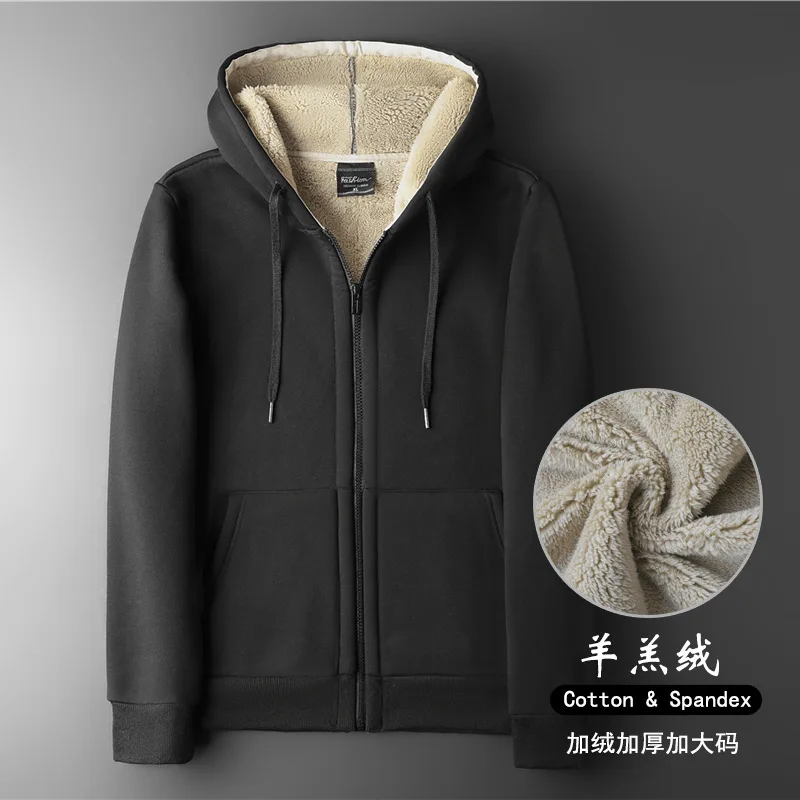 8XL Men Sport Jacket Winter Thick Fleece Warm Hooded Jacket Sweatshirt Jogger Exercise Running Athletic Casual Coat Sportswear