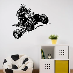 ATV Rider Wall Decal Extreme Sports Quad Bike Wall Sticker for Boys Room Wall Decor Vinyl Garage Decor Decal Wallpaper B536