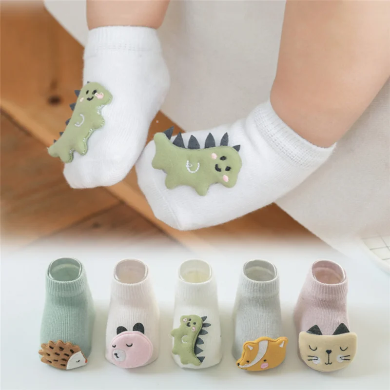 Toddler Indoor Sock Shoes Newborn Baby Cotton Socks Cute Animal Doll Floor Sorks Anti Slip Floor Kids Toddlers Funny Sock