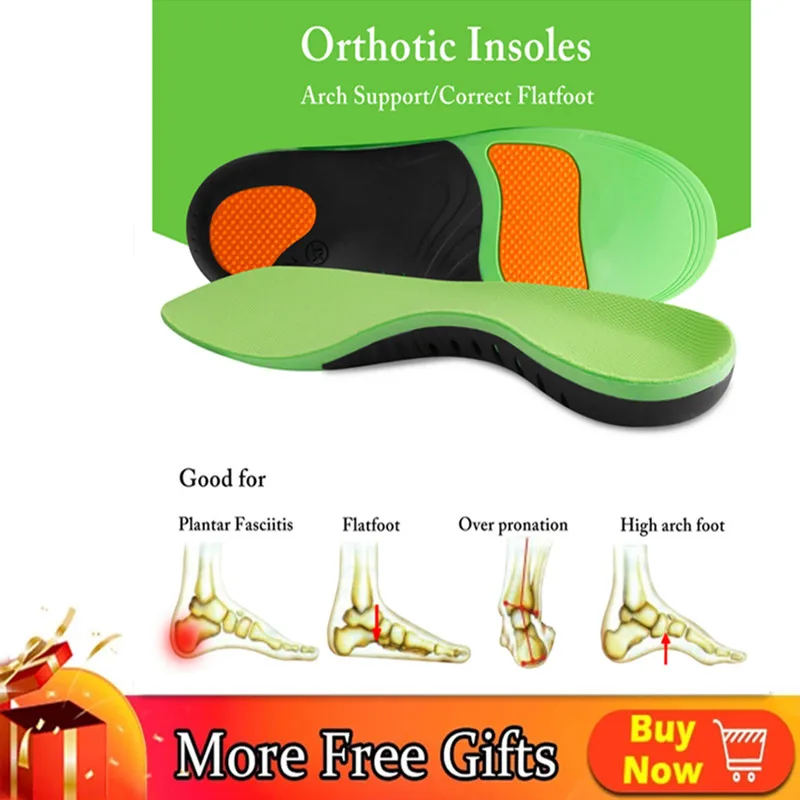 FVYVL Orthopedic Shoes Sole Insoles For Shoes Arch Foot X/O Type Leg corrigibil Flat Foot Arch Support Sports Shoes Inserts