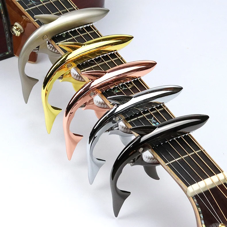 Metal Shark Guitar Capo Funny Creative Zinc Alloy Quick Change Clip Bass Guitar Bridge Guitar Stringed Instrument Accessories