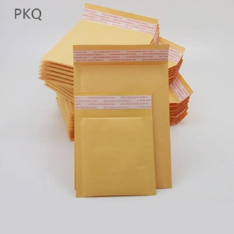 100pcs/lot Yellow Color Kraft Paper Bubble Envelopes Bags Padded Mailers Shipping Envelope With Bubble