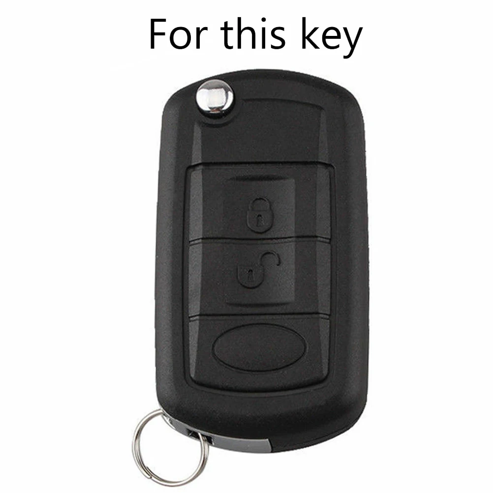 Silicone Carbon Fiber Style Car Key Shell Case Fob Cover For Range Rover Sport Vouge Land Rover Discovery 3 2006 2007 2008 2009