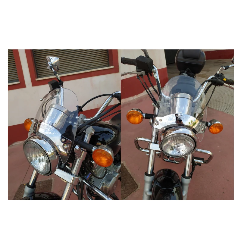 Motorcycle Windscreen For Yamaha Drag Star XVS 125  250 400 650 1100 XVS1100 XVS650 Upper Fork Tube Mount Windshield Meter Visor - view 4