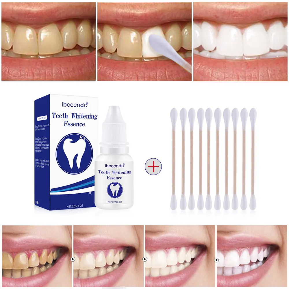 New Teeth Whitening Essence Dental Bleaching Liquid Magic Instant White Teeth System Teeth Whitening Liquid With Cotton Swab