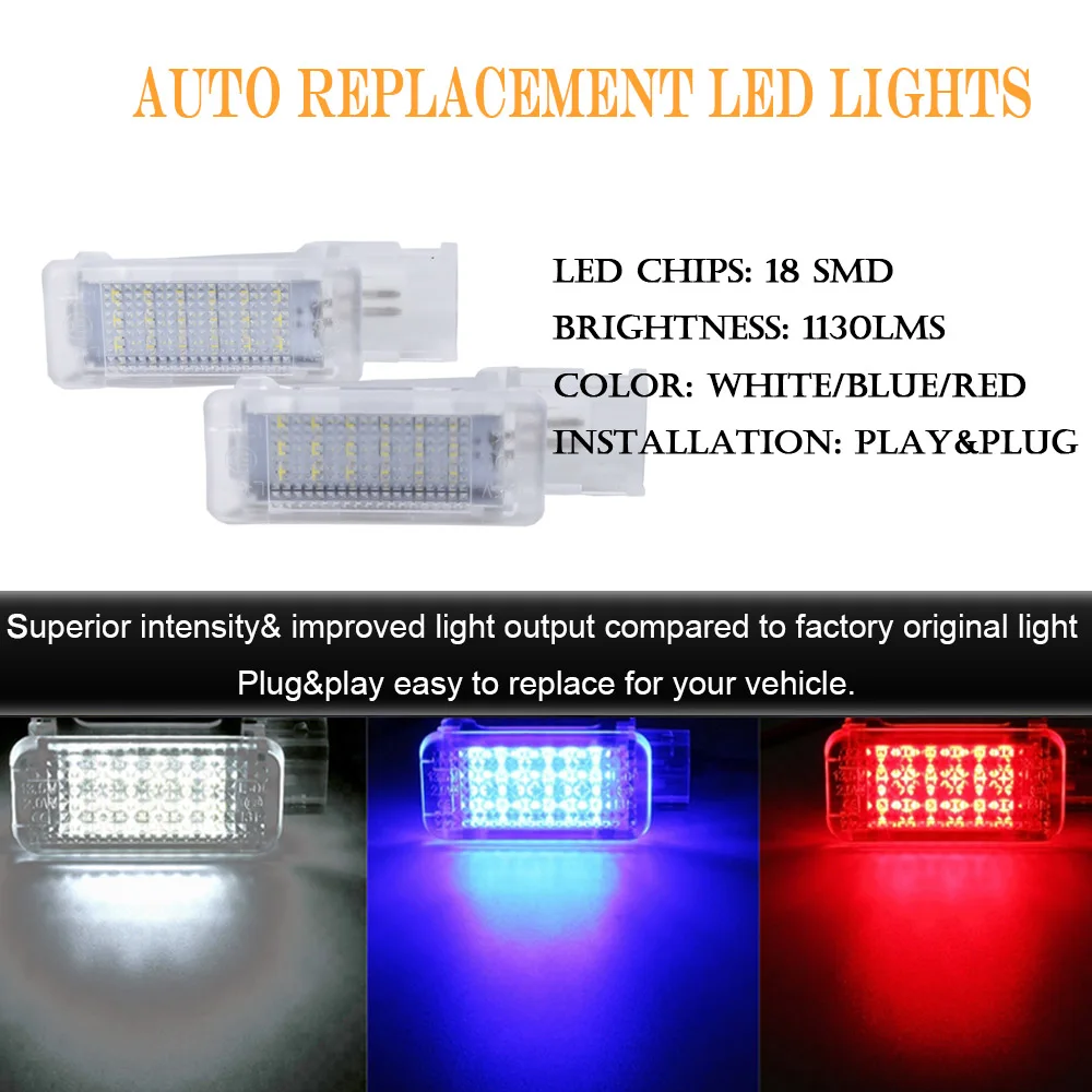 Trắng Xanh Đỏ Led Nội Thất Footwell Đèn Xe Volkswagen Tourareg Tiguan Sharan Scirocco Polo Passat Jetta Golf 5 6 Tự Động đèn