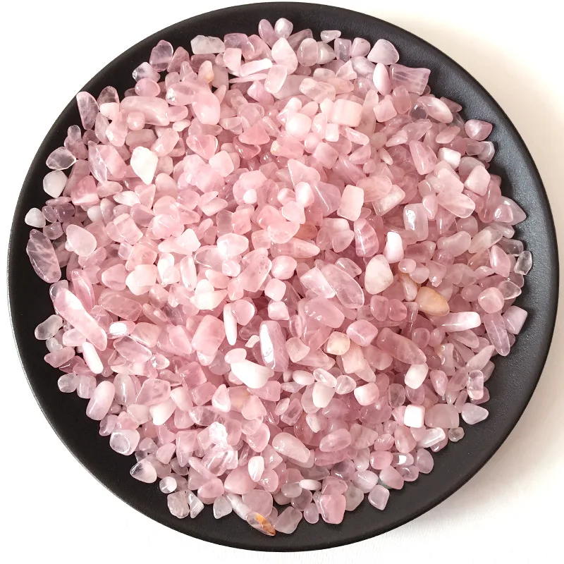 5-7mm natural rosa quartzo cristal cascalho pedra rocha chips sorte cura cristais de quartzo natural 100g